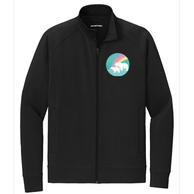 Cute Polar Bears Rainbow Stretch Full-Zip Cadet Jacket