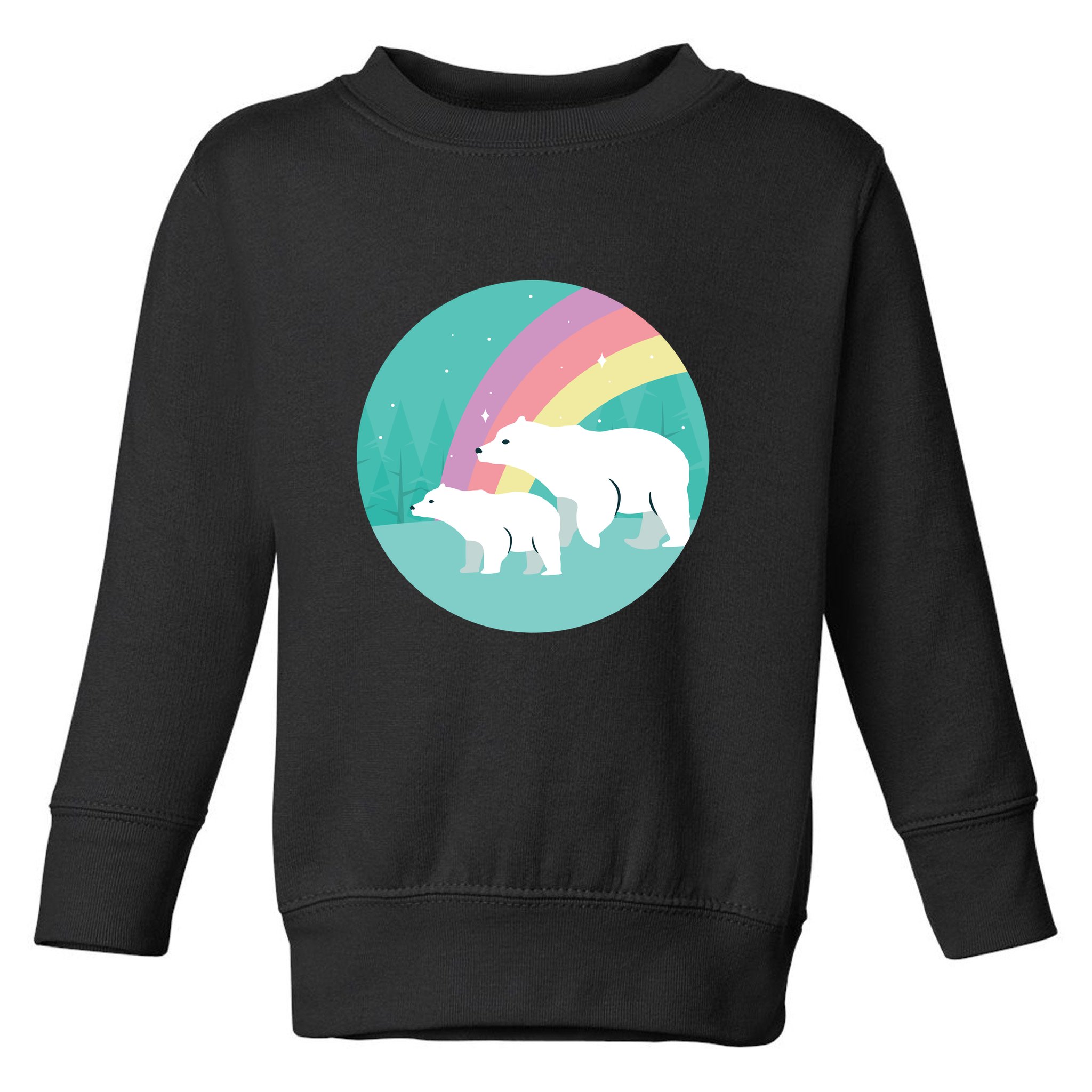 Cute Polar Bears Rainbow Toddler Sweatshirt