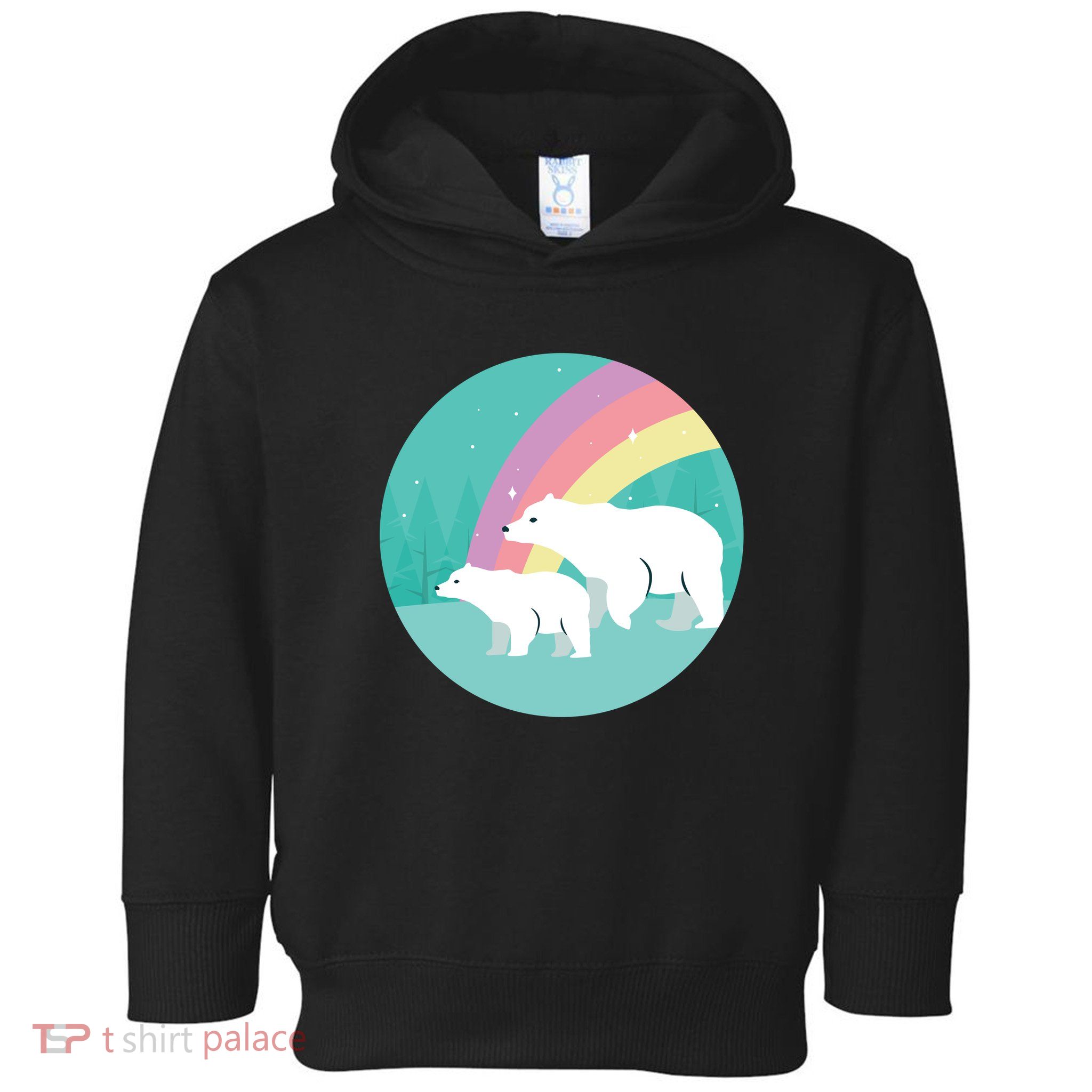 Cute Polar Bears Rainbow Toddler Hoodie