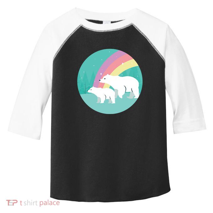 Cute Polar Bears Rainbow Toddler Fine Jersey T-Shirt