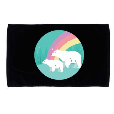 Cute Polar Bears Rainbow Microfiber Hand Towel