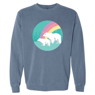 Cute Polar Bears Rainbow Garment-Dyed Sweatshirt