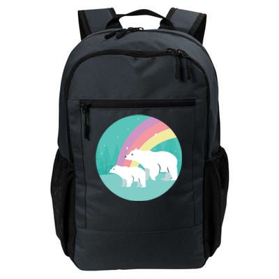 Cute Polar Bears Rainbow Daily Commute Backpack