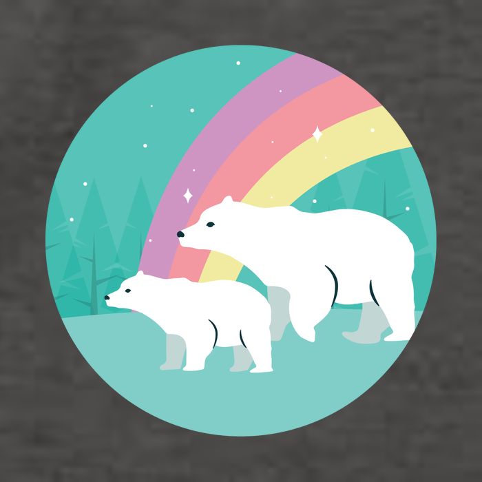 Cute Polar Bears Rainbow Vector Backpack
