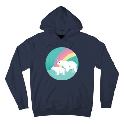 Cute Polar Bears Rainbow Hoodie