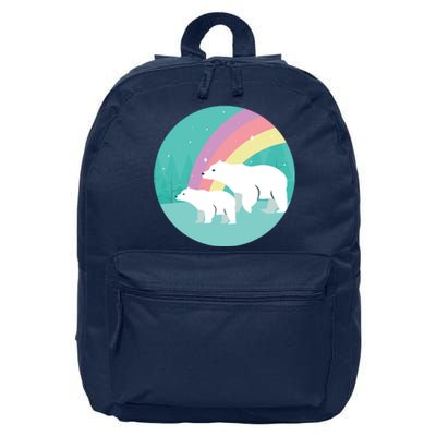 Cute Polar Bears Rainbow 16 in Basic Backpack