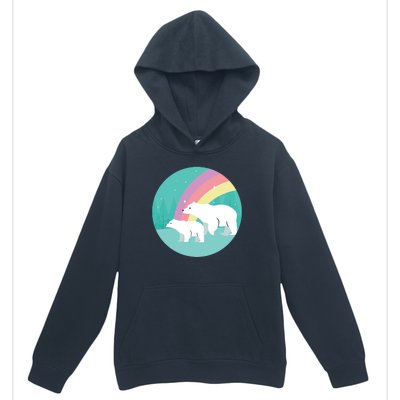 Cute Polar Bears Rainbow Urban Pullover Hoodie