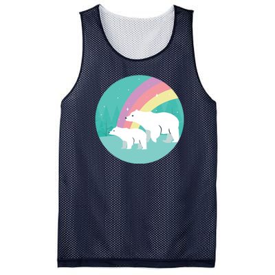 Cute Polar Bears Rainbow Mesh Reversible Basketball Jersey Tank