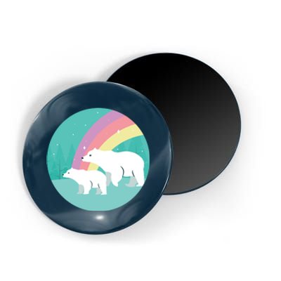 Cute Polar Bears Rainbow Magnet