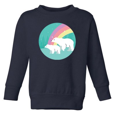 Cute Polar Bears Rainbow Toddler Sweatshirt