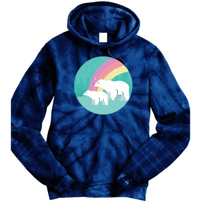 Cute Polar Bears Rainbow Tie Dye Hoodie