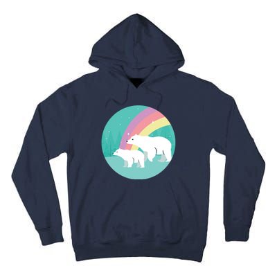 Cute Polar Bears Rainbow Tall Hoodie