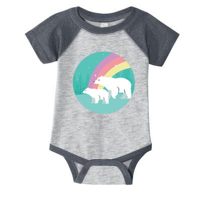 Cute Polar Bears Rainbow Infant Baby Jersey Bodysuit