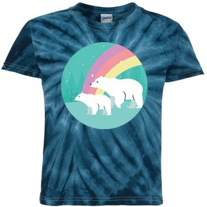 Cute Polar Bears Rainbow Kids Tie-Dye T-Shirt