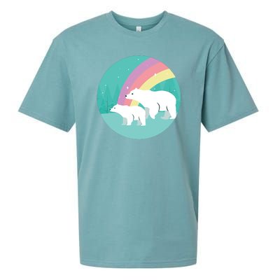 Cute Polar Bears Rainbow Sueded Cloud Jersey T-Shirt