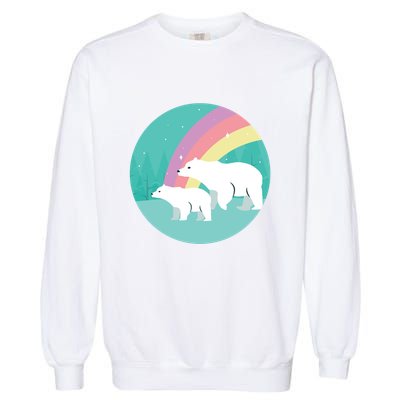 Cute Polar Bears Rainbow Garment-Dyed Sweatshirt