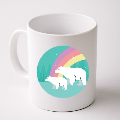 Cute Polar Bears Rainbow Coffee Mug