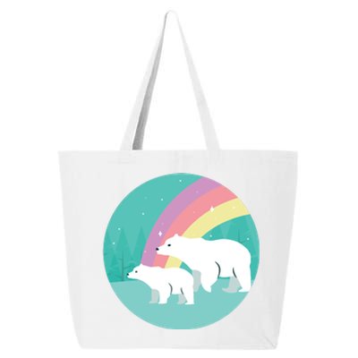 Cute Polar Bears Rainbow 25L Jumbo Tote