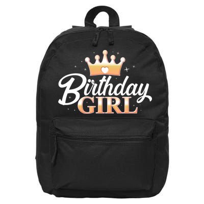 Cute Princess Tiara Birthday Girl  16 in Basic Backpack