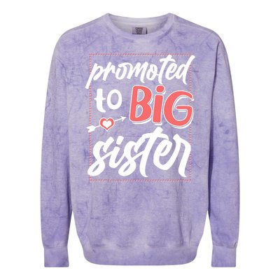 Cute Promoted To BIG Sister Colorblast Crewneck Sweatshirt