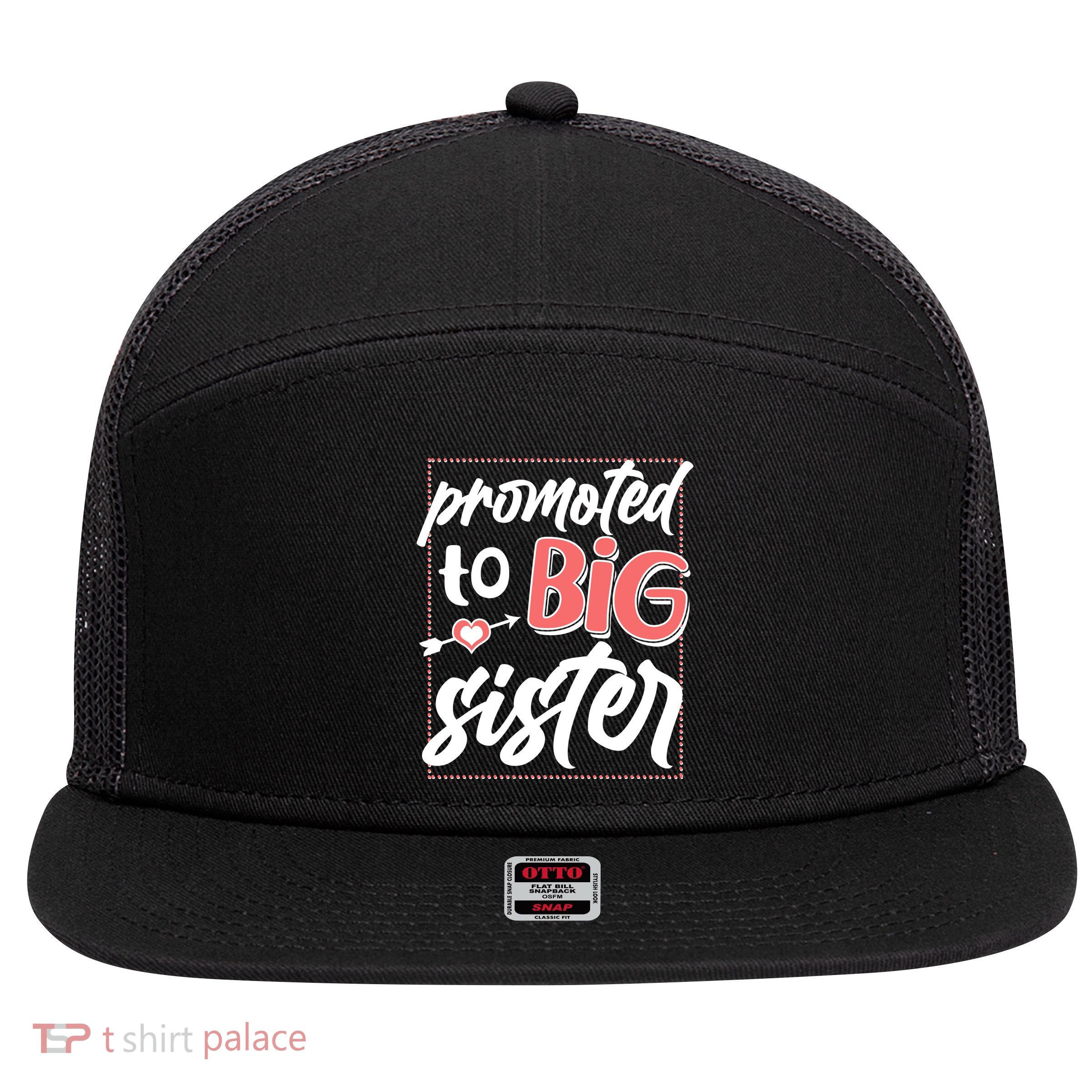 Cute Promoted To BIG Sister 7 Panel Mesh Trucker Snapback Hat