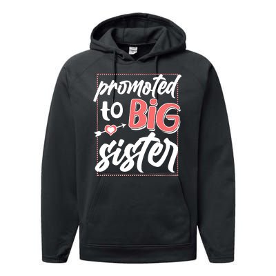 Cute Promoted To BIG Sister Performance Fleece Hoodie