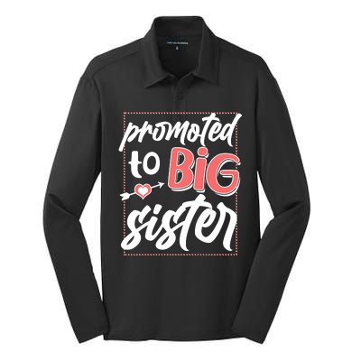 Cute Promoted To BIG Sister Silk Touch Performance Long Sleeve Polo