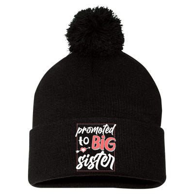 Cute Promoted To BIG Sister Pom Pom 12in Knit Beanie