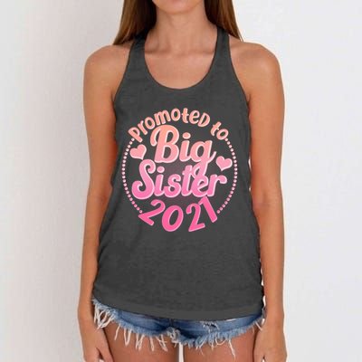 Cute Promoted To Big Sister 2021 Women's Knotted Racerback Tank