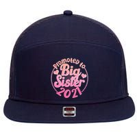 Cute Promoted To Big Sister 2021 7 Panel Mesh Trucker Snapback Hat