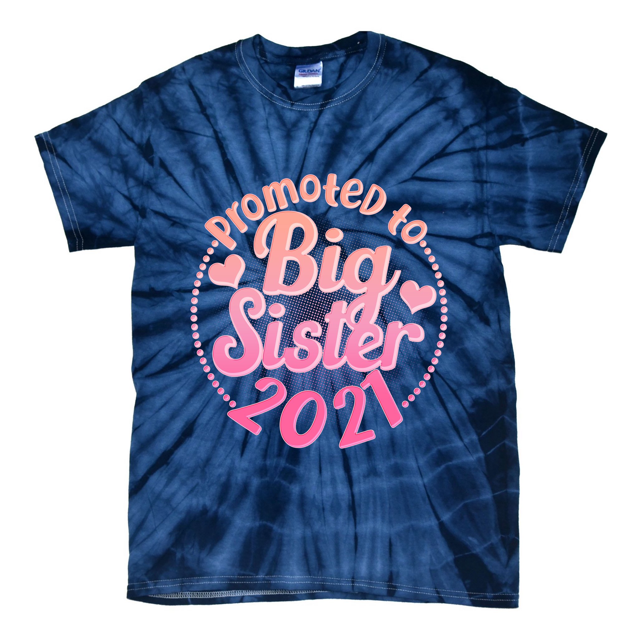 Cute Promoted To Big Sister 2021 Tie-Dye T-Shirt
