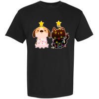 Cute Puppy and Kitten Christmas Lights Garment-Dyed Heavyweight T-Shirt