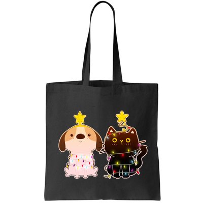 Cute Puppy and Kitten Christmas Lights Bag