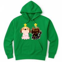 Cute Puppy and Kitten Christmas Lights Hoodie