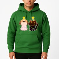 Cute Puppy and Kitten Christmas Lights Hoodie
