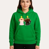 Cute Puppy and Kitten Christmas Lights Hoodie