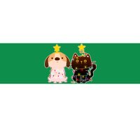 Cute Puppy and Kitten Christmas Lights Bumper Sticker