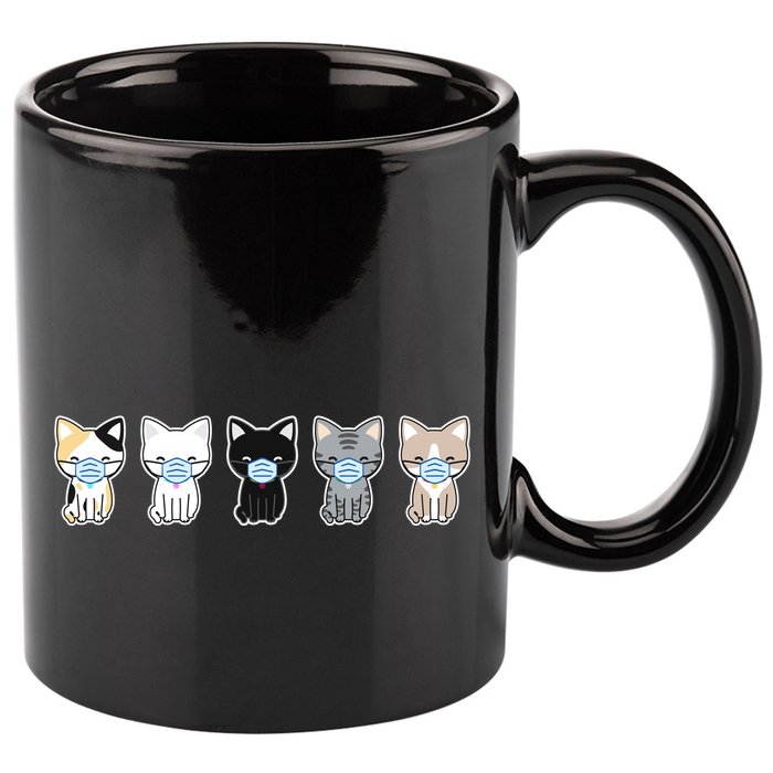 Cute Quarantine Kitties 11oz C Handle Ceramic Mug