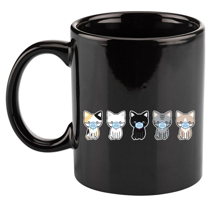 Cute Quarantine Kitties 11oz C Handle Ceramic Mug
