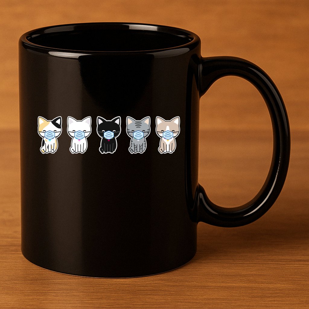 Cute Quarantine Kitties 11oz C Handle Ceramic Mug