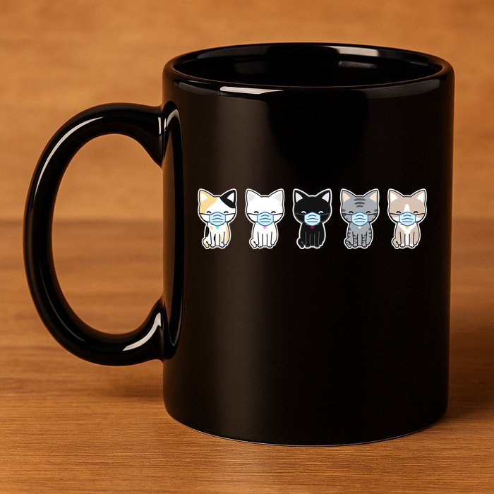 Cute Quarantine Kitties 11oz C Handle Ceramic Mug