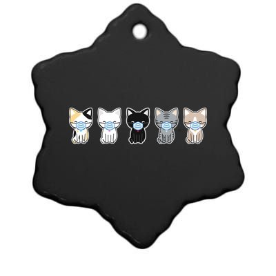 Cute Quarantine Kitties Ceramic Star Ornament