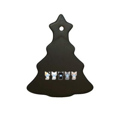 Cute Quarantine Kitties Ceramic Tree Ornament