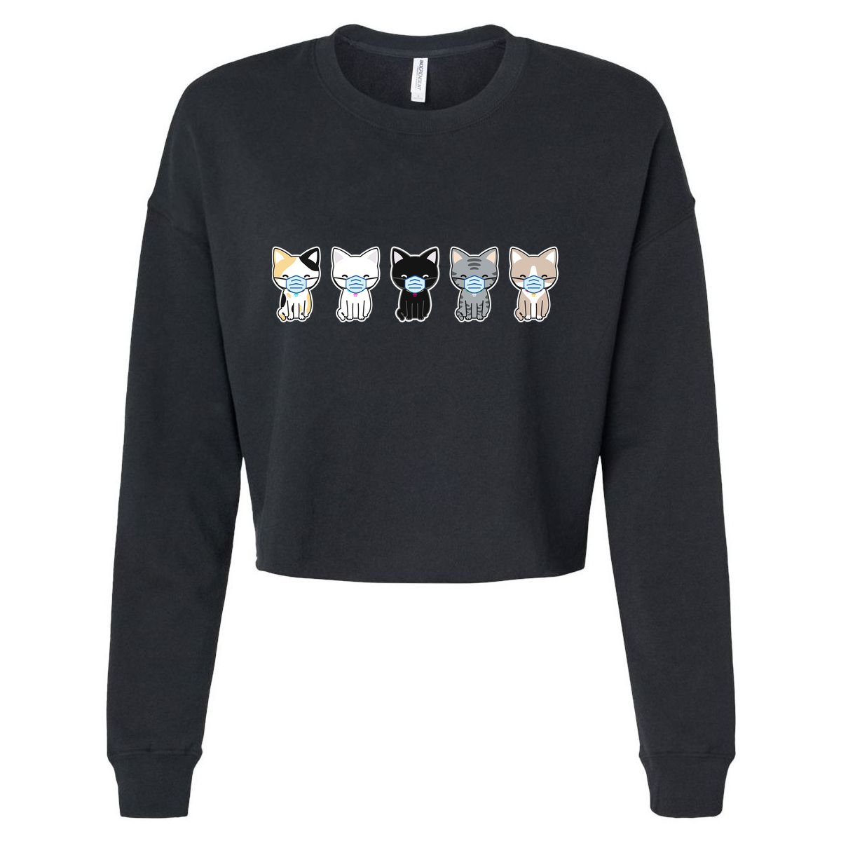 Cute Quarantine Kitties Cropped Pullover Crew