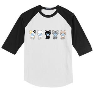 Cute Quarantine Kitties Kids Colorblock Raglan Jersey