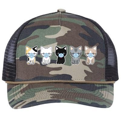 Cute Quarantine Kitties Retro Rope Trucker Hat Cap