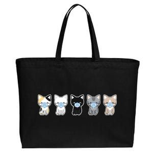 Cute Quarantine Kitties Cotton Canvas Jumbo Tote