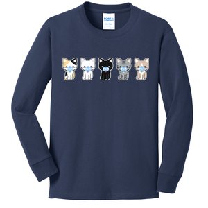 Cute Quarantine Kitties Kids Long Sleeve Shirt