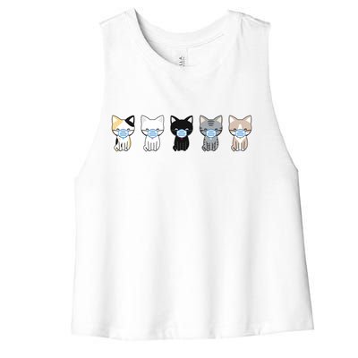 Cute Quarantine Kitties Women's Racerback Cropped Tank