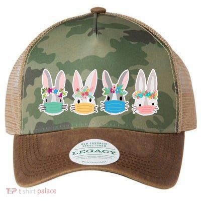 Cute Quarantined Easter Bunnies Wearing Mask Legacy Tie Dye Trucker Hat